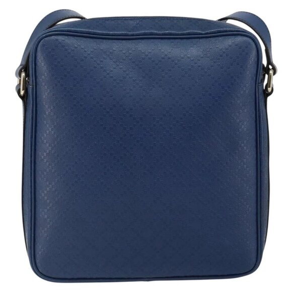 GUCCI Diamante Shoulder Bag Leather Blue Gold 201443 Auth bs29905 - Picture 3 of 16